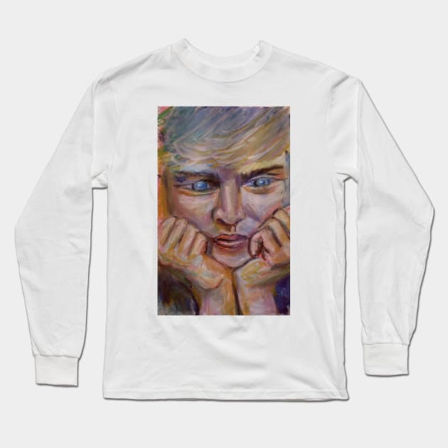 Woman thinking Long Sleeve T-Shirt by Begoll Art